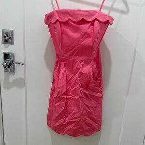 Vineyard Vines Strapless Bright Pink Dress with Pockets